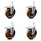 Service Caster 5 Inch High Temp Phenolic Swivel 3/8 Inch Stem Caster Set with Total Lock Brake SCC-TSTTL20S514-PHRHT-381615-4 - alternate 1